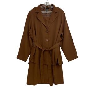 Ashley Stewart Skirt Suit Womens Skirt Size 16 Top Size 18 Brown 2 Piece Career